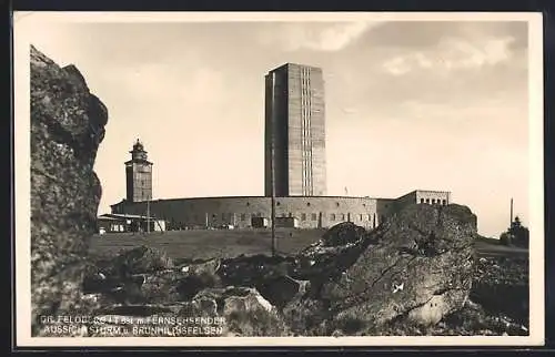 AK Feldberg / Taunus, Aussichtsturm und Brunhildisfelsen auf dem Grossen Feldberg