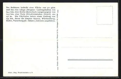 AK Friedrichshafen, Bodensee und Umgebung, geografische Karte