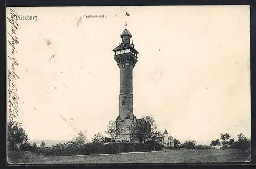 AK Würzburg, Blick zur Frankenwarte