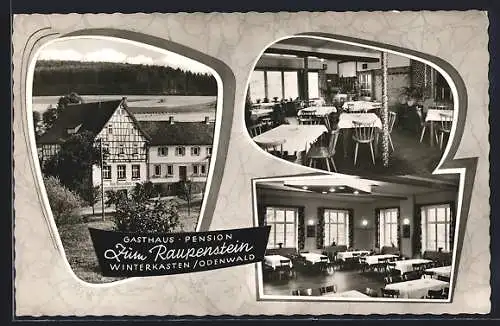 AK Winterkasten im Odenwald, Gasthaus und Pension zum Raupenstein