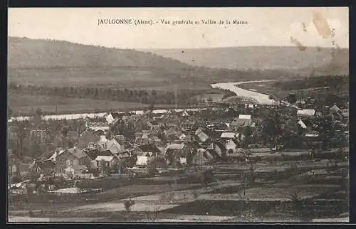 AK Jaulgonne /Aisne, Vue générale et Vallée de la Marne