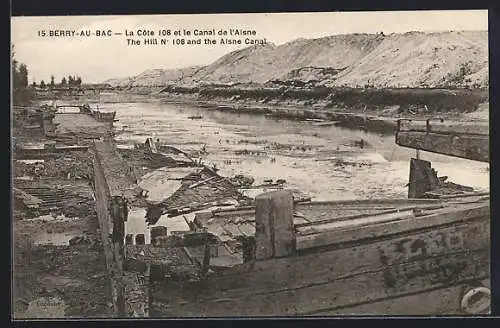 AK Berry-au-Bac, La Coté 108 et le Canal de l`Aisne