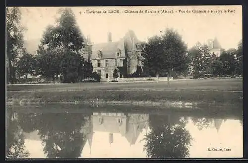 AK Marchais /Laon, Vue du Chateau à travers le Parc