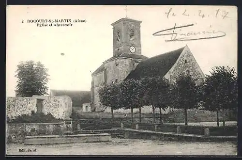 AK Rocourt-St-Martin, Eglise et Abreuvoir