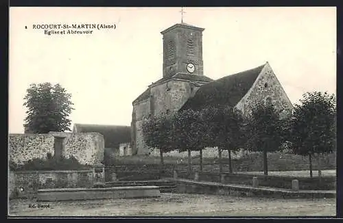 AK Rocourt-St-Martin, Eglise et Abreuvoir