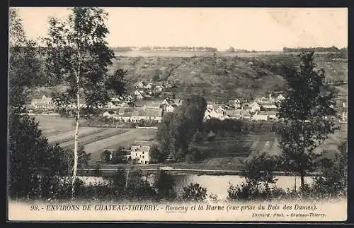 AK Romeny /Chateau-Thierry, Vue générale et la Marne