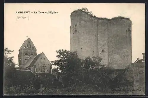 AK Amblény, La Tour et l`Eglise