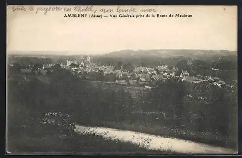 AK Ambleny /Aisne, Vue général prise de la Route de Maubrun