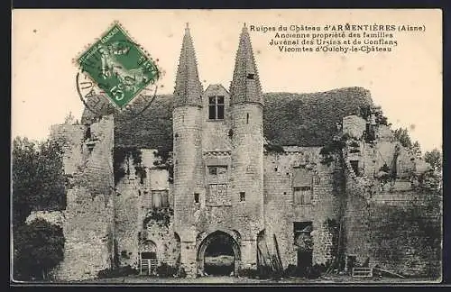 AK Armentières /Aisne, Ruines du Chateau