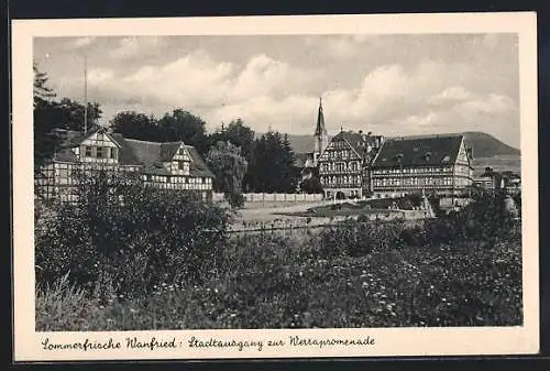 AK Wanfried, Stadtausgang zur Werrapromenade