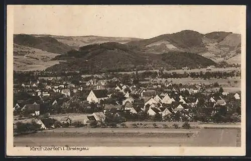 AK Kirchzarten i. Breisgau, Gesamtansicht gegen die Berge