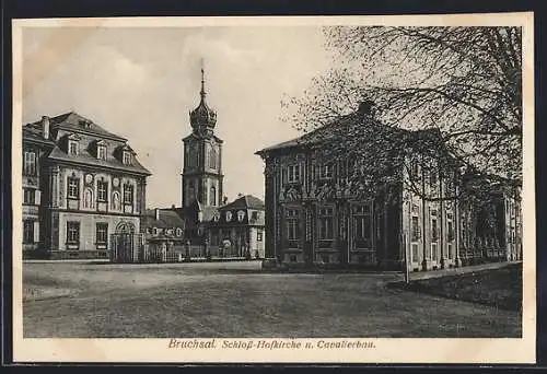 AK Bruchsal, Schloss-Hofkirche und Cavalierbau