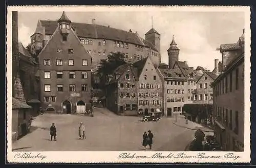 AK Nürnberg, Blick vom Albrecht-Dürer-Haus zur Burg