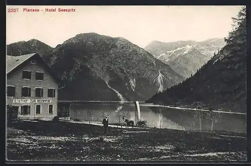 AK Breitenwang, Plansee mit Hotel Seespitz