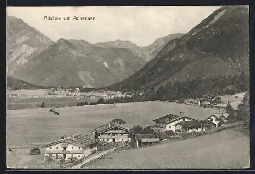 AK Buchau am Achensee, Ortsansicht im Bergidyll