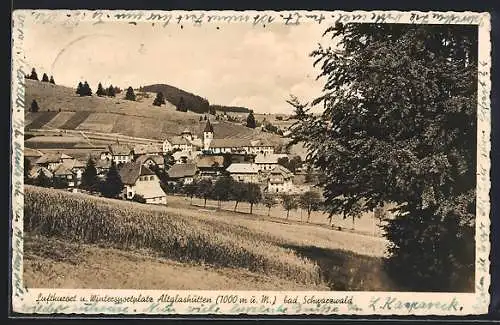 AK Altglashütten /bad. Schwarzwald, Ortsansicht vom Feld aus