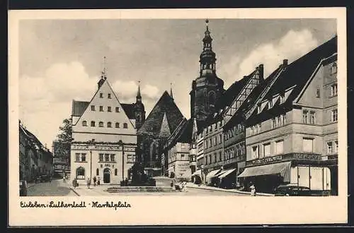 AK Eisleben, Kaufhaus Werner Makowski am Marktplatz