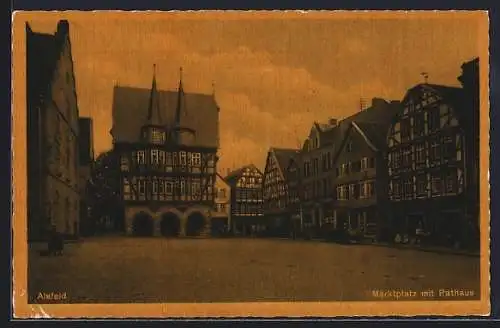 AK Alsfeld, Marktplatz mit Rathaus