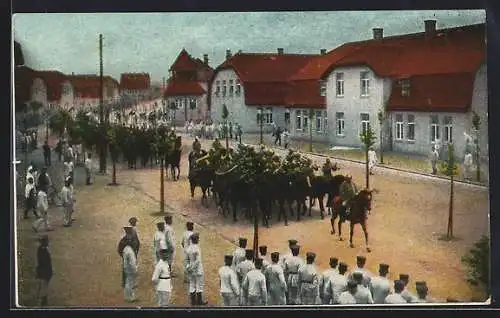 AK Ohrdruf, Truppenübungsplatz, Kaiserstrasse, Parade