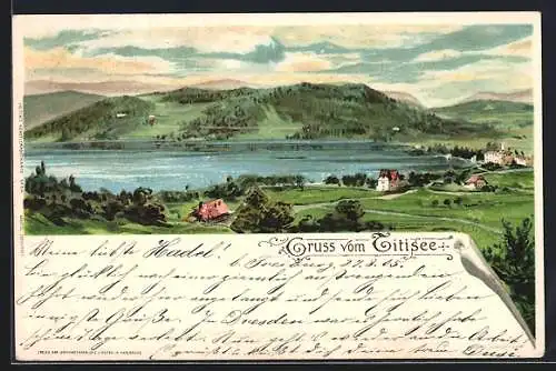 Lithographie Titisee, Gesamtansicht