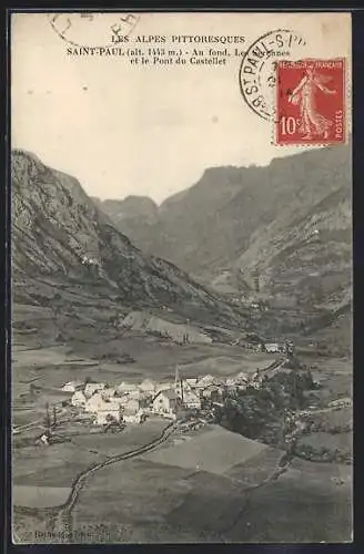 AK Saint-Paul, Au fond, Les Serennes et le Pont du Castellet