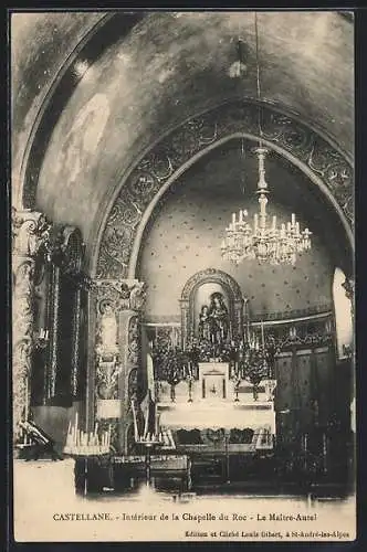 AK Castellane, Intérieur de la Chapelle du Roc, Le Maitre-Autel