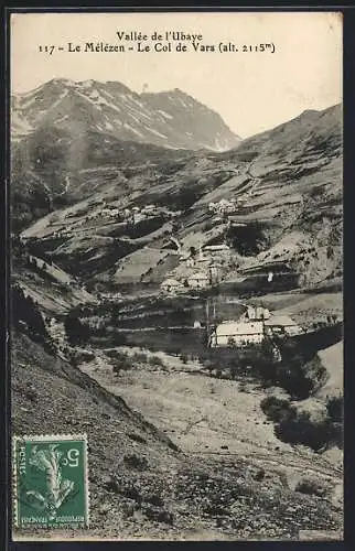 AK Le Melezen, Vue generale et la Col de Vars, Route de Saint-Paul a Guillestre