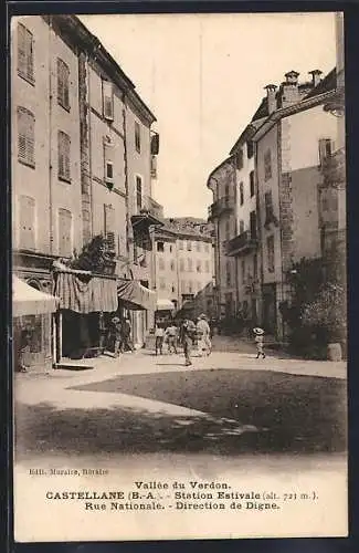 AK Castellane, Rue Nationale, acuellement rue Foch, Direction de Digne