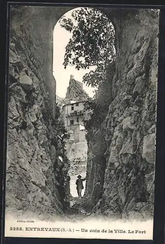 AK Entrevaux /B.-A., Un coin de la Ville, le Fort