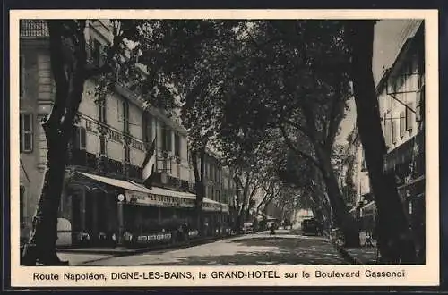 AK Digne-les-Bains, Le Grand Hotel sur le Boulevard Gassendi