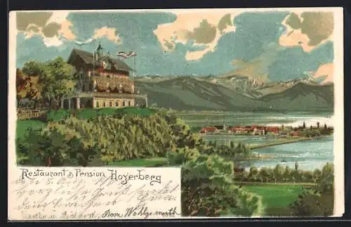 Lithographie Lindau / Bodensee, Restaurant-Pension Hoyerberg