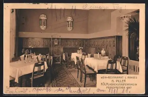 AK Köln, Weinrestaurant H. Piller, Hohenstaufenring 64