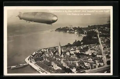 AK Friedrichshafen, Zeppelin mit  in voller Fahrt