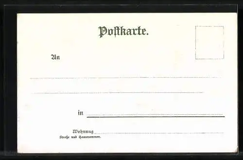 Lithographie Radrennfahrer beim Start