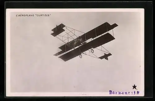 AK L`Aéroplane Curtiss, Frühes Doppeldecker-Flugzeug