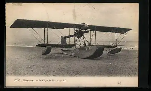 AK Berck, Hydravion sur la Plage, Wasserflugzeug