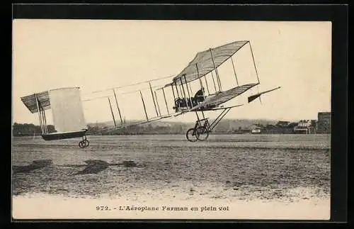 AK L`Aéroplane Farman en plein vol, Flugzeug