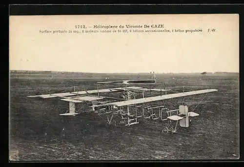 AK Hélicoplane du Vicomte de Caze, Flugzeug