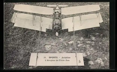 AK L`Aéroplane des Frères Zens, Flugzeug