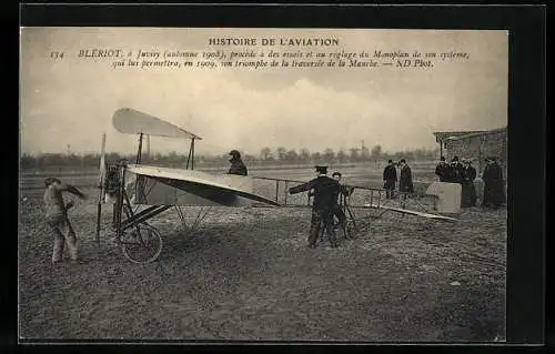 AK Blériot in einem Flugzeug