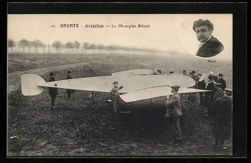 AK Le Monoplan Blériot, Flugzeug