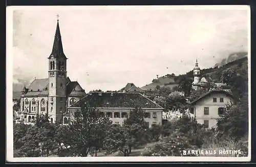 AK Hötting, Ortspartie mit Kirche