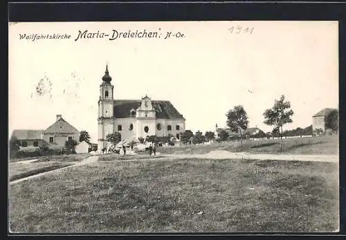 AK Maria-Dreieichen /N.-Oe., Wallfahrtskirche mit Weg