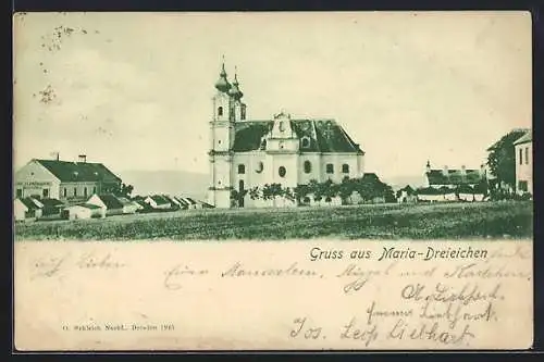 AK Maria-Dreieichen, Kirche mit Umgebung