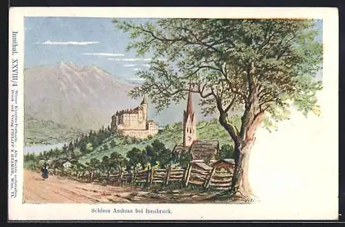 Künstler-AK Philipp + Kramer Nr. XXVIII /4: Innsbruck, Schloss Ambras