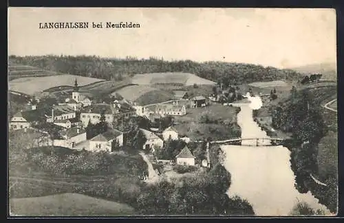 AK Langhalsen bei Neufelden, Ortsansicht aus der Vogelschau