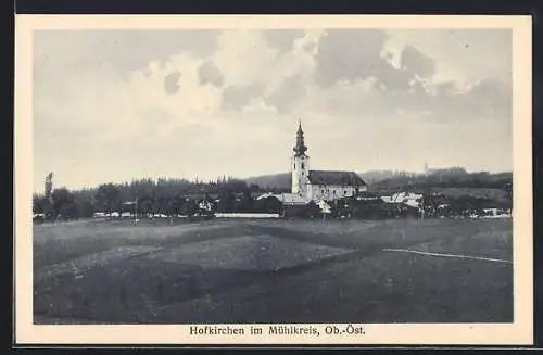 AK Hofkirchen im Mühlkreis, Ortsansicht mit Kirche