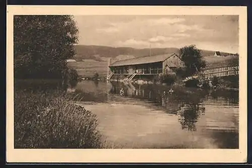 AK Aigen /Ob.-Oest., Badeanstalt mit Badenden