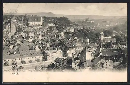 AK Schwäbisch Hall, Gesamtansicht aus der Vogelschau