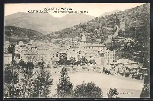 AK Vallée du Verdon, Castellane, Vue générale, Altitude 722 m